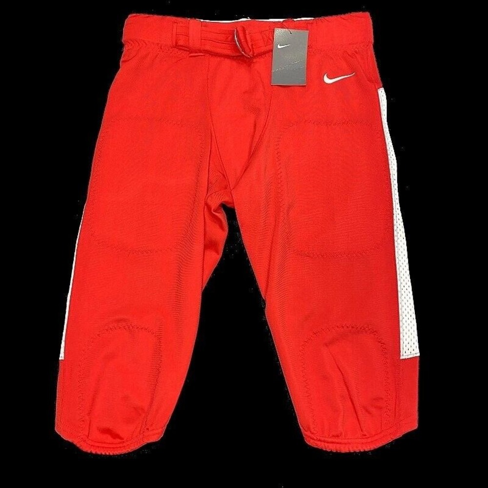 NWT‎ Nike Football Pants L Belt Red White Practice Game Adult Mens $75